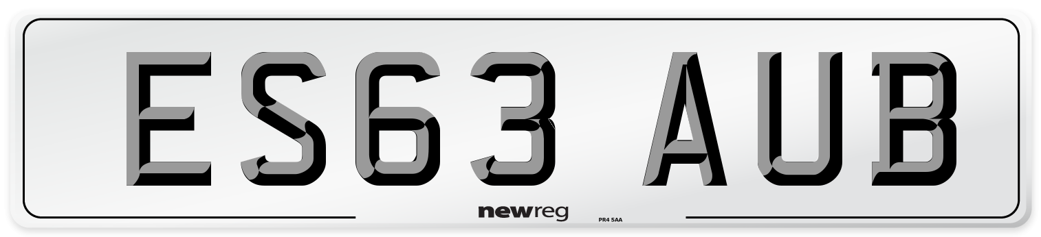 ES63 AUB Number Plate from New Reg